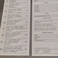 Menu as at 2 January 2026 at Take Two Bagels in Ascot Vale