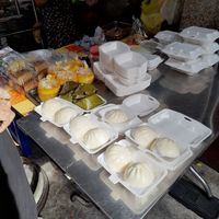 Sticky rice dishes and bánh bao at Bánh mì Chay Thuận Hảo in Ho Chi Minh City