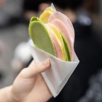 milk senbei (sweet senbei made with milk powder) at Matcha Arata - 抹茶あらた in Kawagoe