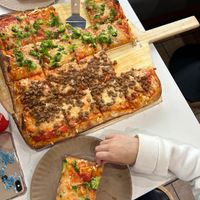Half Broccoli & half vegan sausage at Roman's Pizza House in Absecon