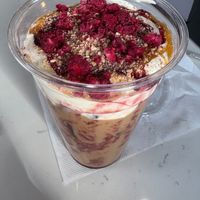 Vegan raspberry crush drink with crushed freeze dried raspberries on top + vegan whip? omg. Such a treat! at Roman's Pizza House in Absecon