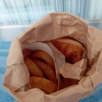 Onion rings and Curry bread at HND - Chaya Vegan Friendly Tokyo - T3 in Ota