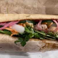 Banh mi (w jackfruit) #Veganuary at Le Croissant in Logan