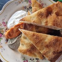 Bread with 3 dips at Fir in Malmo