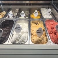 All sorbet flavours are vegan. at Gelateria Carino in Kos