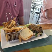 In-house made vegan burgerr  at Amelia's  in Ocean Isle Beach