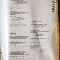 Menu page at V-Cake at V-Cake Cafe in Dresden