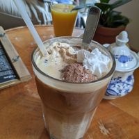 Iced latte with chocolate ice cream at V-Cake Cafe in Dresden
