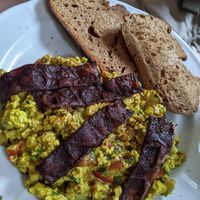 Tofu and rice paper bacon at V-Cake Cafe in Dresden