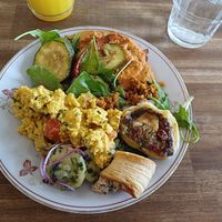 Food from the Sunday brunch buffet. at V-Cake Cafe in Dresden