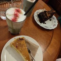 Raspberry iced Matcha Latte at V-Cake Cafe in Dresden