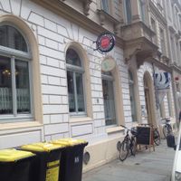 Outside at V-Cake Cafe in Dresden