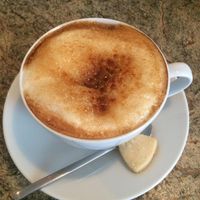 Chaos kaffe. Cremebrulee style coffee. Soo tasty! at Chaostheorie in Berlin