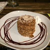 Tastes like a buttercream ferrero rocher. Very sweet and rich, be prepared and best to share I've discovered.  at Chaostheorie in Berlin