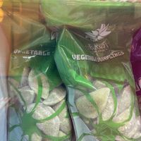 Frozen dumplings (in freezer) at Vanessa's Dumpling House in New York City