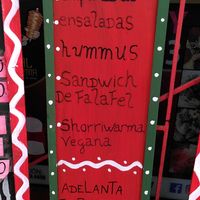 Vegan menu at A'bdal Shawarma in Santiago