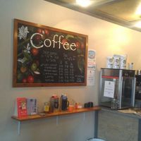 Coffee offered with soy or almond milk.  at Big Life Whole Foods Bakery in Dartmouth