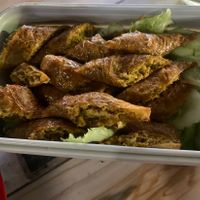 Sausages served in own containers   at Lanna Square Vegan in Chiang Mai