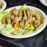 Vegan Thai spicy sausage  at Lanna Square Vegan in Chiang Mai
