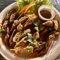 Northern Thai sausage   at Lanna Square Vegan in Chiang Mai