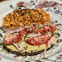Scrambled eggz and avocado toast  at Tiny Rebels in Crete