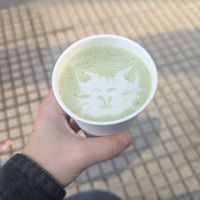 Banana matcha latte at Jungla Café y Plantas in Buenos Aires
