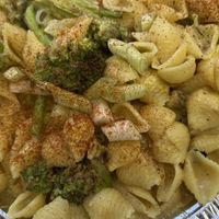 Vegan Mac ‘n’ Cheese w/ Broccoli & Green Onions  at Mac'D & More in Astoria