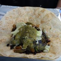 A vegan burrito before being wrapped up at La Boca Loca in Aix-en-provence
