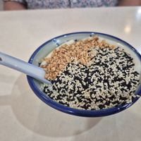 Topped with sesame and peanuts at Wan Chee Beancurd in Ipoh