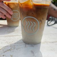 Oat milk iced latte at Smooch Coffee Stand in Sapporo