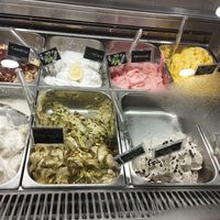 Vegan options clearly labeled at Gnam Gelateria in Turin