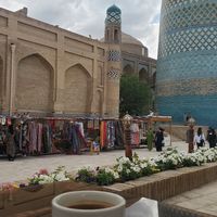 Terrasse with turkish coffee at Tea House Bir Gumbaz in Khiva