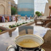 Americano at Tea House Bir Gumbaz in Khiva