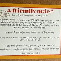 A friendly note!   at Chan Chao in Petaluma