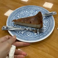 Vegan cheesecake made from "tofu cheese".  at Veggie Heaven in Somerset