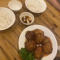 Fried tofu with rice   at Sapa Vegan Kitchen in Sapa