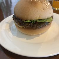 Vegan burgerr  at Chill Out Hostel in Boracay