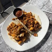 Soyrizo, tofu and potato tacos  at Kerbey Lane Cafe - Central in Austin