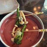 They brought out this delicious little amuse bouche that we didn’t order. Loved it.  at Lady Bongo in Madrid