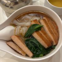 Vegetables soup noodles with some mock meat. Amazing! at Hong Kong Lucky Restaurant in Chiang Mai