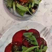 Beetroot carpaccio and tartare at Rozey in The Hague