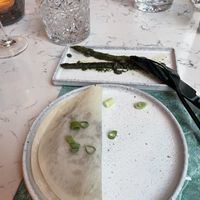 Oyster mushroom pancake & green asparagus  at Rozey in The Hague
