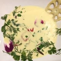 Turmeric Trio mushroom soup at Herb in Chicago