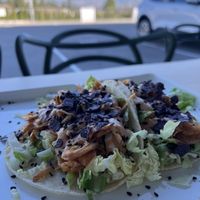 Loaded jackfruit tacos 😋  at Connector Brewing in Westbank