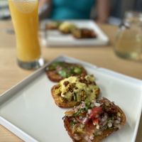 Hashbrown flight + beermosa  at Connector Brewing in Westbank
