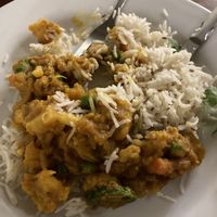 Entrees come with basmati  at Clay Pit in Austin