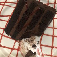 Chocolate cake (still thinking about her) at Clay Pit in Austin