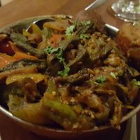 Bhindi masala (okra) at Clay Pit in Austin