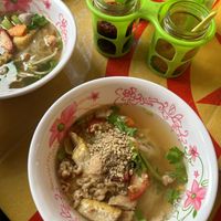 The most delicious noodles soup Ive ever tasted. 1000% recommended and the lady who works there is nice and friendly 💕. Very cheap as well.  at PRAPAI Vegan Food - Youta Vegetarian Food in Bangkok