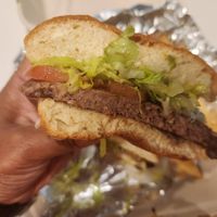 Impossible burger and fries at Bar Louie in Allen